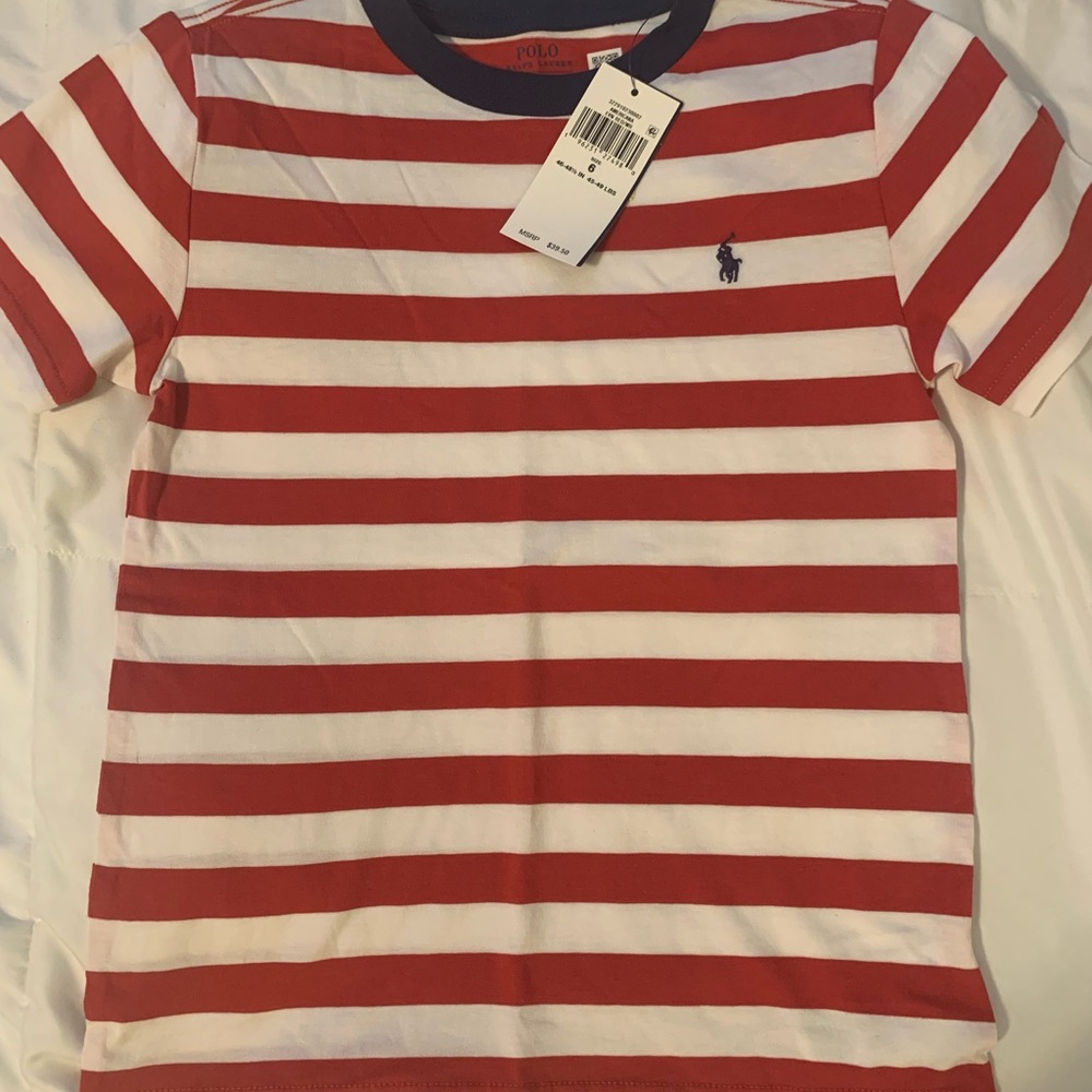 Polo by Ralph Lauren Kids Red and White Striped Tee